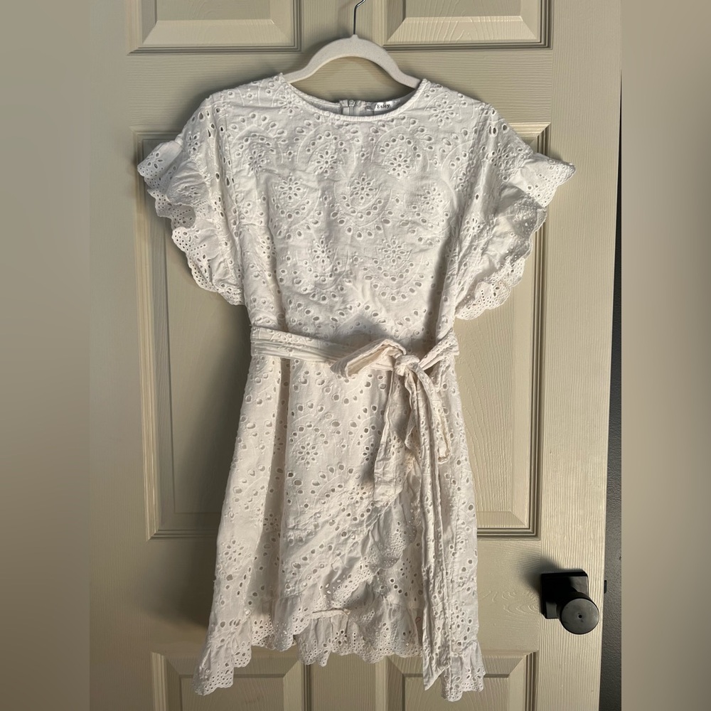💰⬇️ CLOSET CLEAROUT Esley | White Eyelet Cotton Dress | L